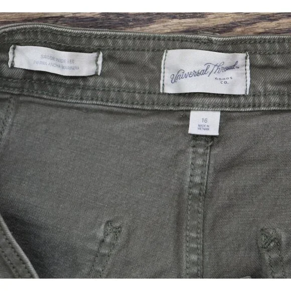 Universal Thread Olive Wide-Leg Jeans - Picture 7 of 9